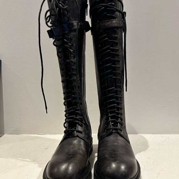 New in box special edition Ann demeulemeester distressed leather knee high boots - Picture 11 of 16